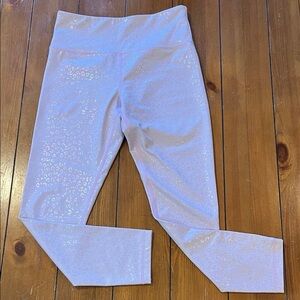 Zyia Active Pink Shiny Leopard Print Leggings Size 6-8 NWOT